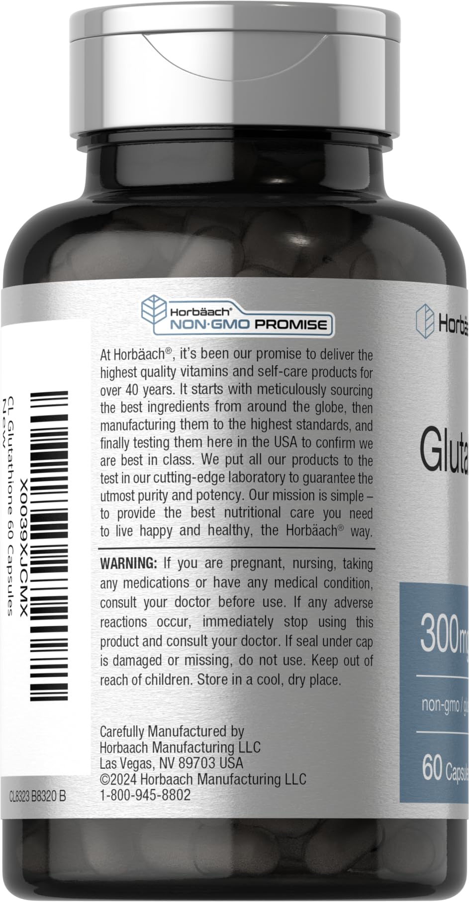 Foto 4 pulgar | Suplemento Horbaach Glutatión 300 Mg 60 Cápsulas Sin Ogm - Venta Internacional.
