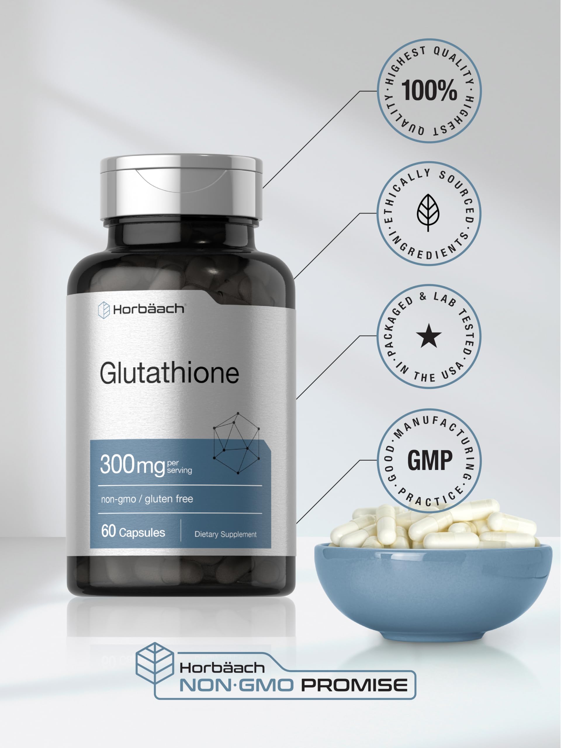 Foto 7 pulgar | Suplemento Horbaach Glutatión 300 Mg 60 Cápsulas Sin Ogm - Venta Internacional.