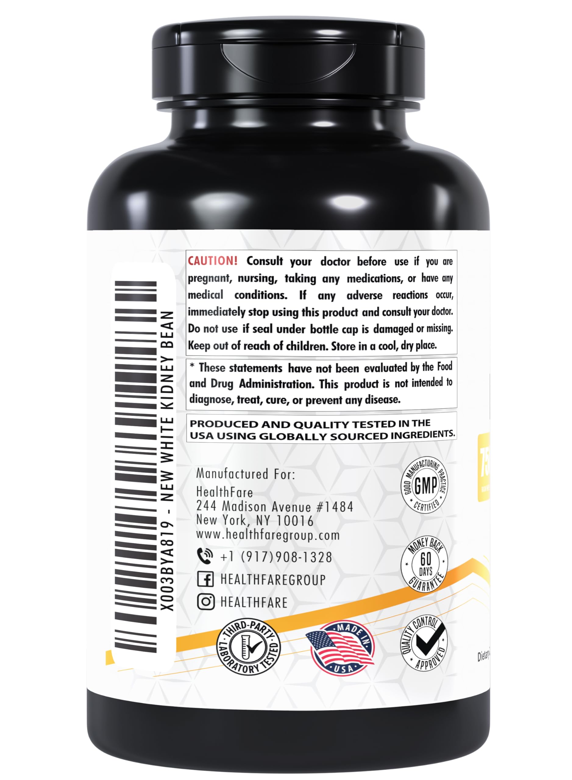 Foto 4 pulgar | Extracto De Frijol Blanco Supplement Healthfare 7500 Mg 240 Cápsulas - Venta Internacional.