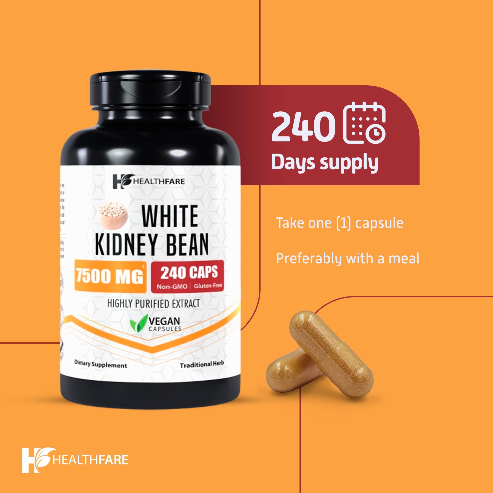 Foto 8 pulgar | Extracto De Frijol Blanco Supplement Healthfare 7500 Mg 240 Cápsulas - Venta Internacional.