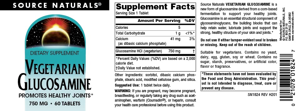 Foto 5 pulgar | Glucosamina Vegetariana Supplement Source Naturals 750 Mg - Venta Internacional.