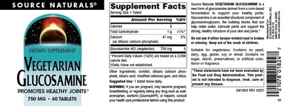 Foto 4 | Glucosamina Vegetariana Supplement Source Naturals 750 Mg - Venta Internacional.