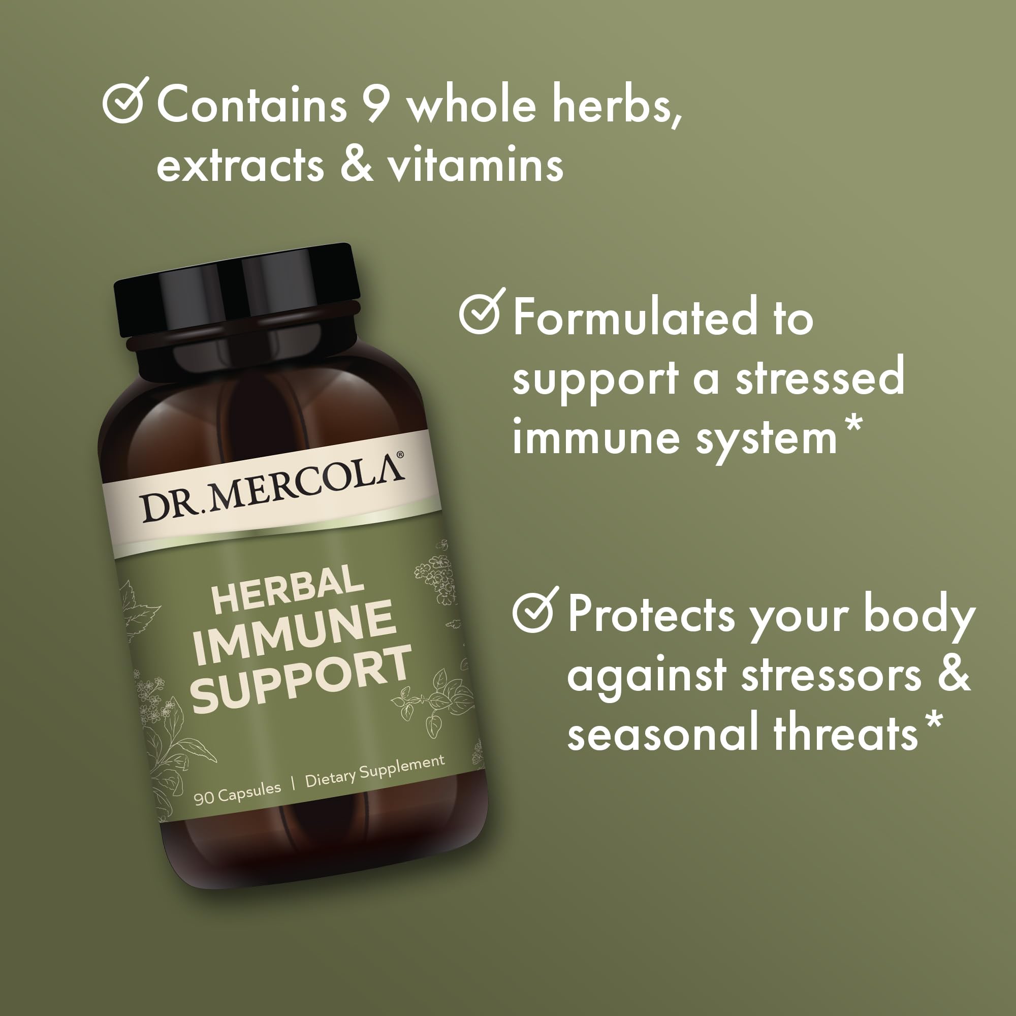 Foto 4 | Suplemento Dietético Dr. Mercola Herbal Immune Support 90 Cápsulas - Venta Internacional.