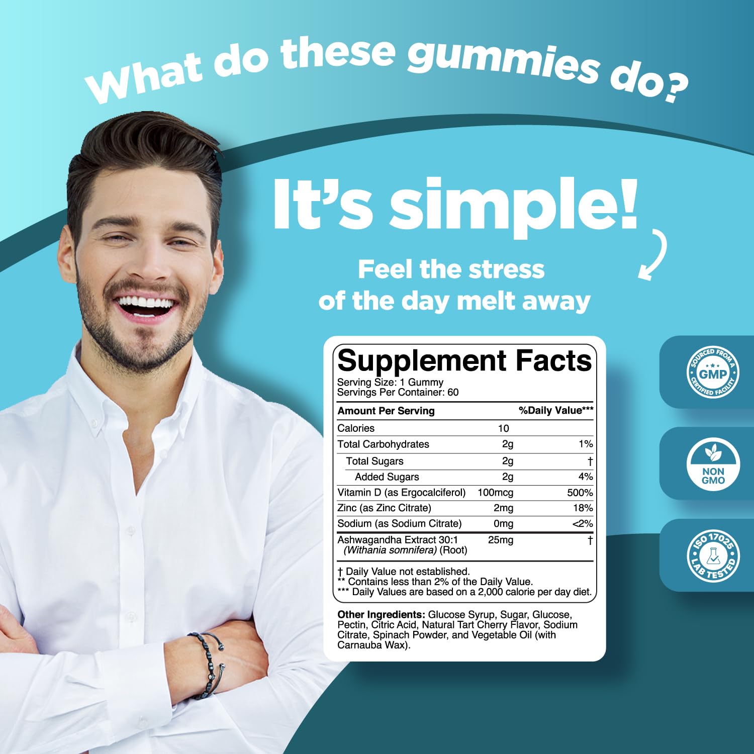 Foto 5 pulgar | Gominolas Phytoral Calming Ashwagandha 750 Mg Con Zinc Y Vitamina D - Venta Internacional.