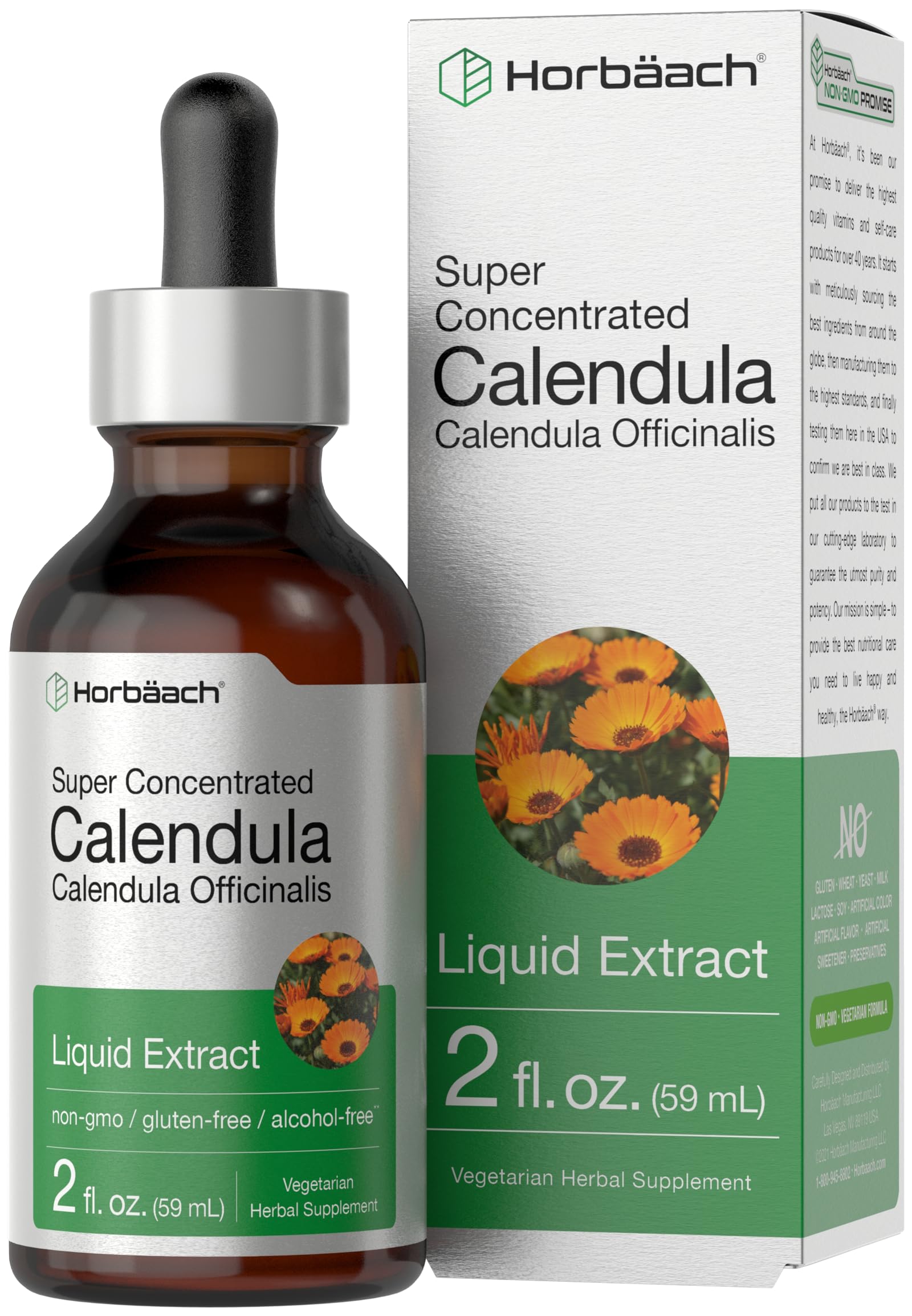 Foto 2 pulgar | Suplemento Horbäach De Tintura De Caléndula, 60 Ml, Sin Alcohol - Venta Internacional.