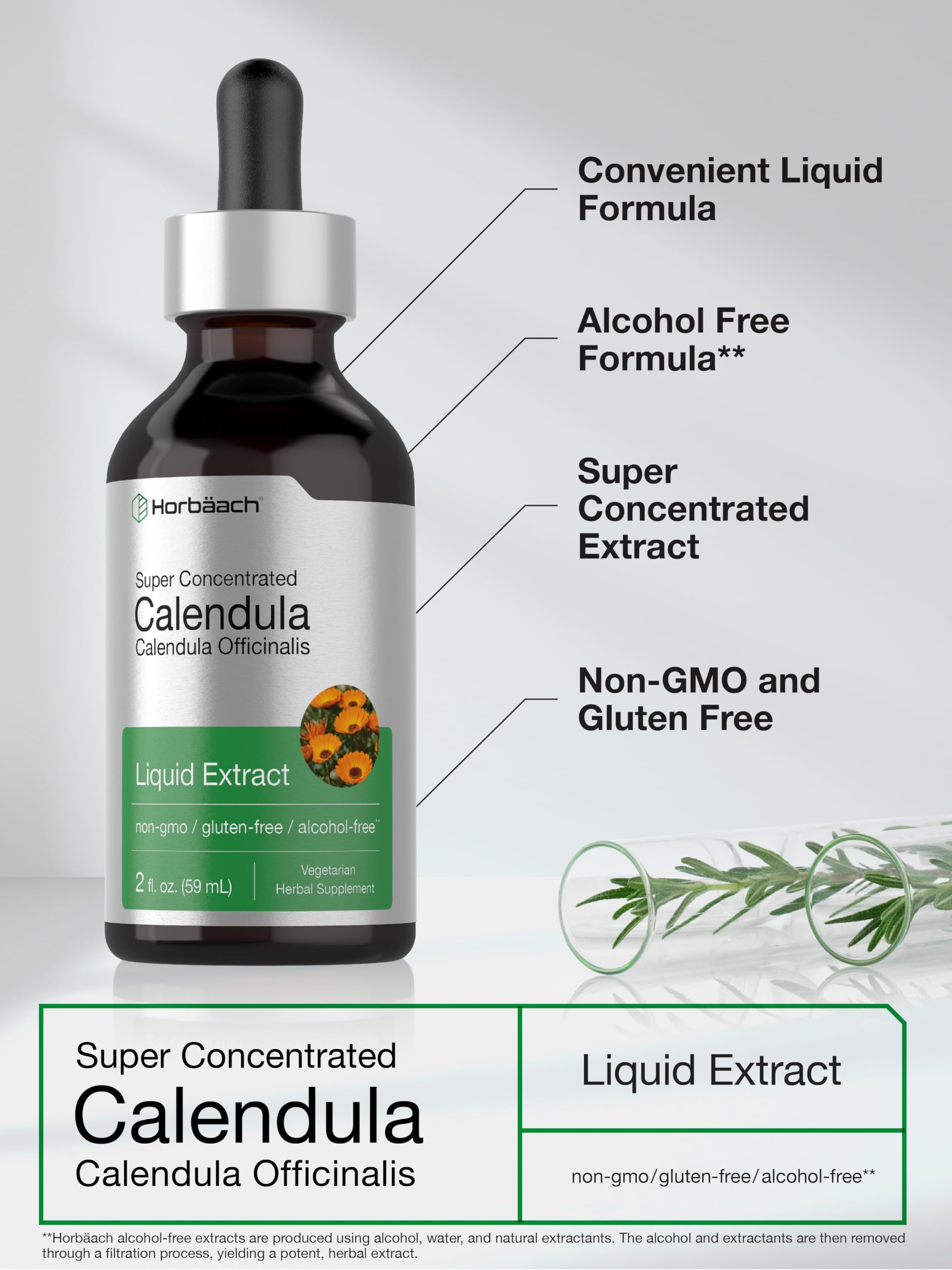 Foto 4 | Suplemento Horbäach De Tintura De Caléndula, 60 Ml, Sin Alcohol - Venta Internacional.