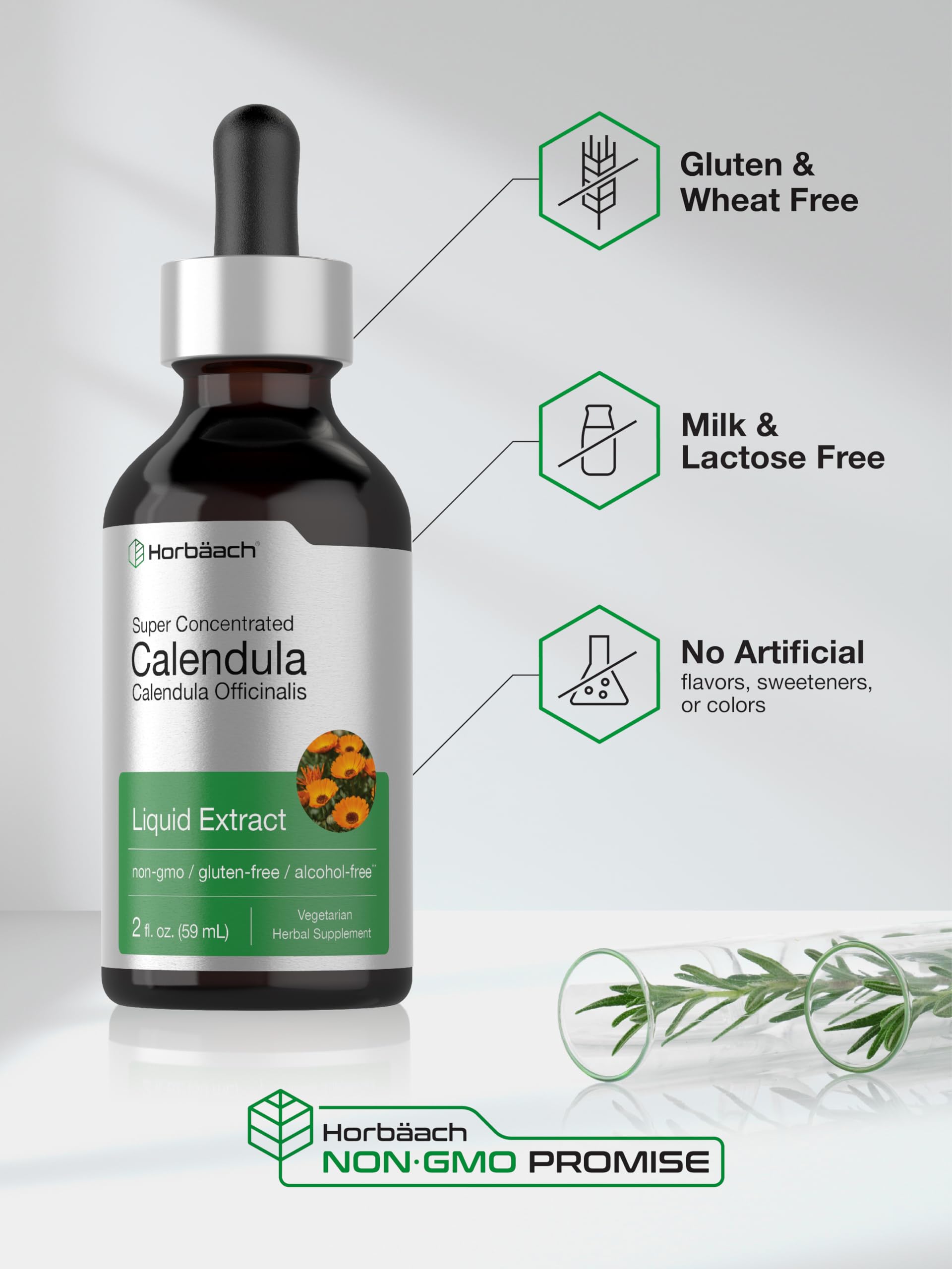 Foto 5 | Suplemento Horbäach De Tintura De Caléndula, 60 Ml, Sin Alcohol - Venta Internacional.