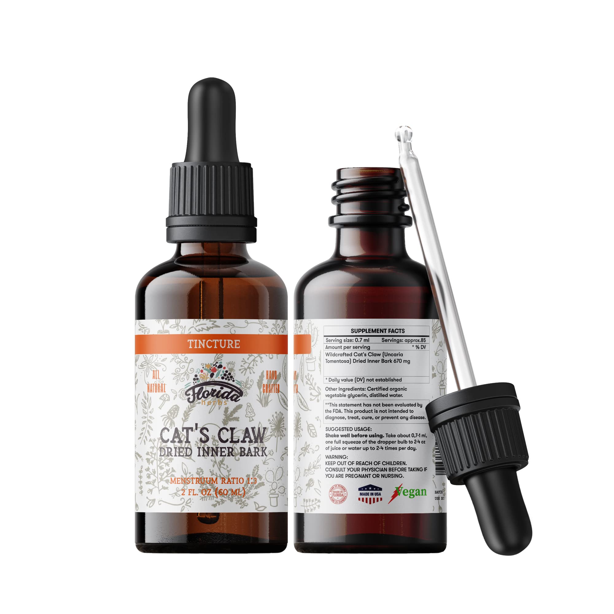 Foto 1 | Suplemento Florida Herbs Tintura De Uña De Gato, 60 Ml, Sin Alcohol - Venta Internacional.