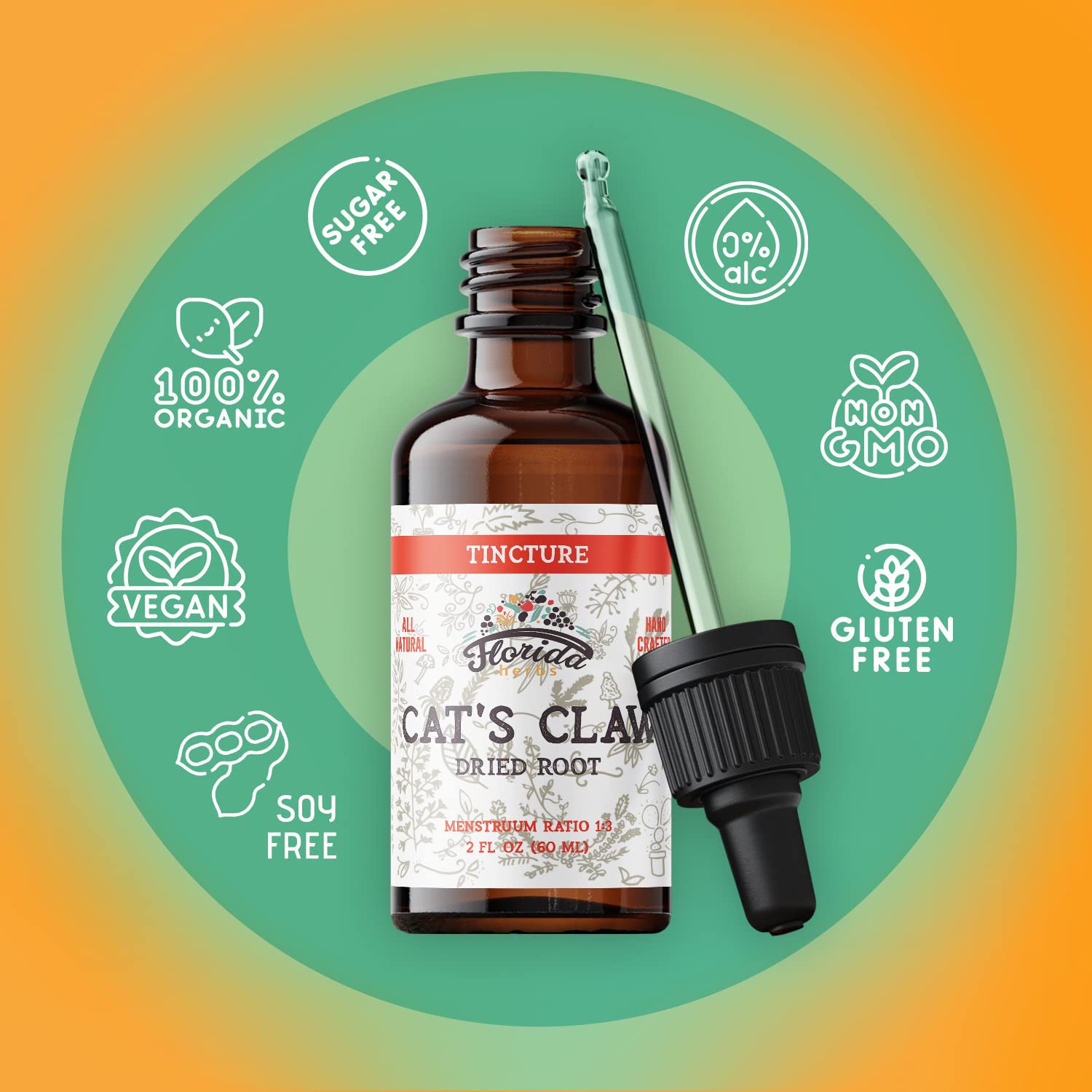 Foto 4 | Suplemento Florida Herbs Tintura De Uña De Gato, 60 Ml, Sin Alcohol - Venta Internacional.