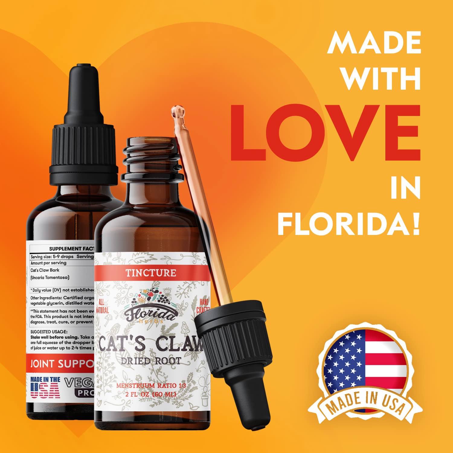 Foto 5 | Suplemento Florida Herbs Tintura De Uña De Gato, 60 Ml, Sin Alcohol - Venta Internacional.