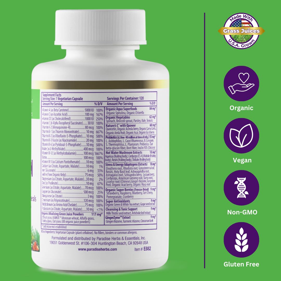 Foto 3 pulgar | Multivitamínico Paradise Herbs Earth's Blend Para Mujer 120 Cápsulas - Venta Internacional.