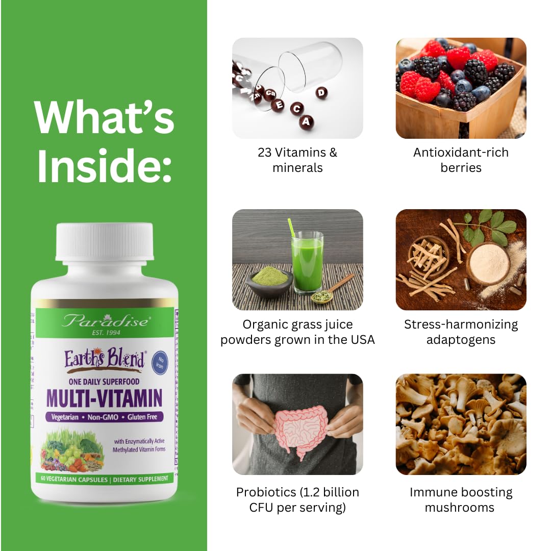 Foto 5 pulgar | Multivitamínico Paradise Herbs Earth's Blend Para Mujer 120 Cápsulas - Venta Internacional.