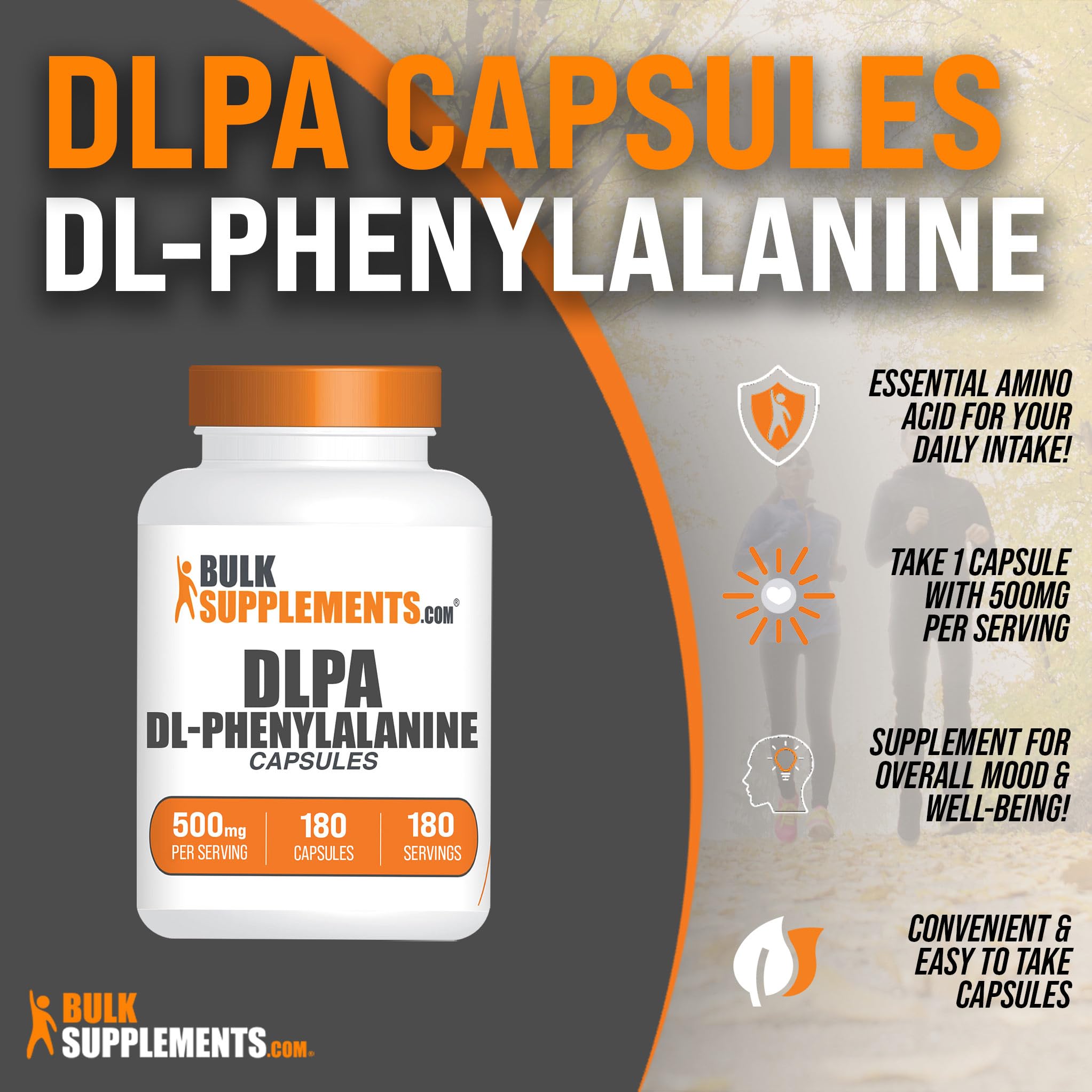 Foto 3 pulgar | Supplement Bulksupplements.com Dl-fenilalanina 500 Mg 180 Cápsulas - Venta Internacional.