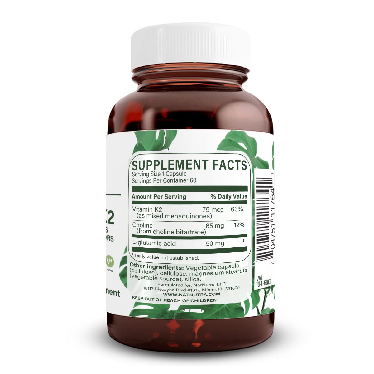 Foto 3 pulgar | Suplemento Natural Nutra De Vitamina K2 De Espectro Completo 75 Mcg 60 Cápsulas - Venta Internacional.