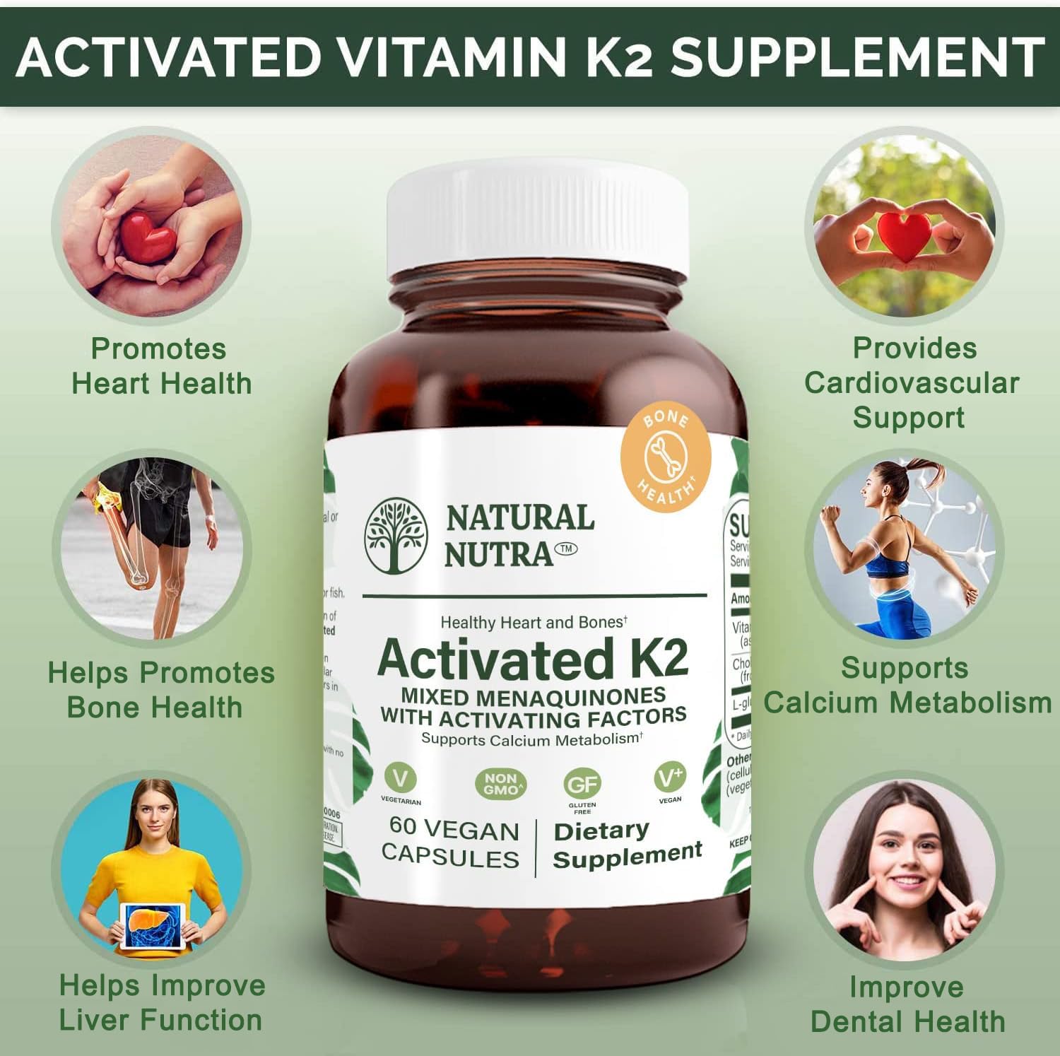 Foto 4 pulgar | Suplemento Natural Nutra De Vitamina K2 De Espectro Completo 75 Mcg 60 Cápsulas - Venta Internacional.