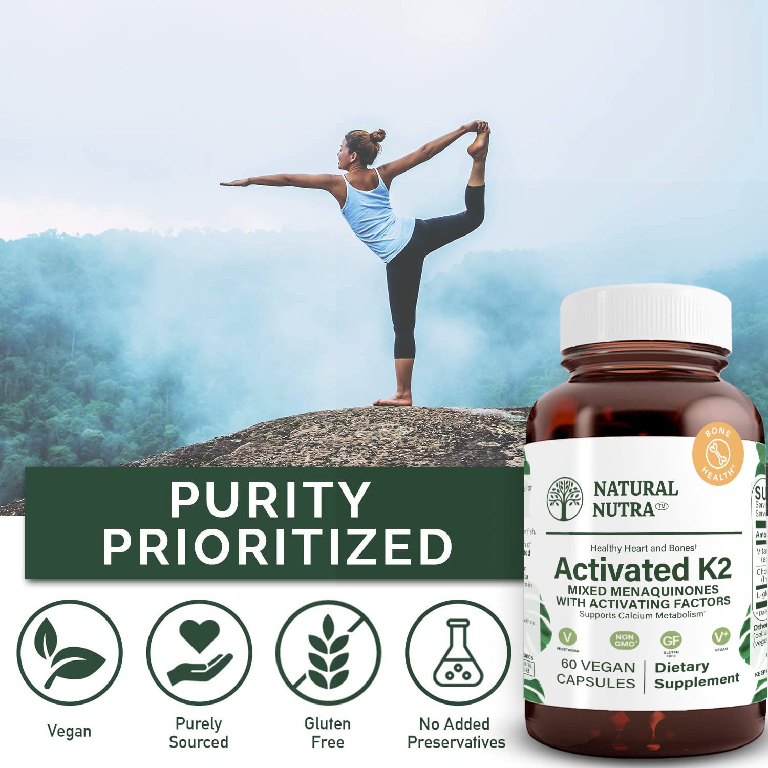 Foto 5 pulgar | Suplemento Natural Nutra De Vitamina K2 De Espectro Completo 75 Mcg 60 Cápsulas - Venta Internacional.