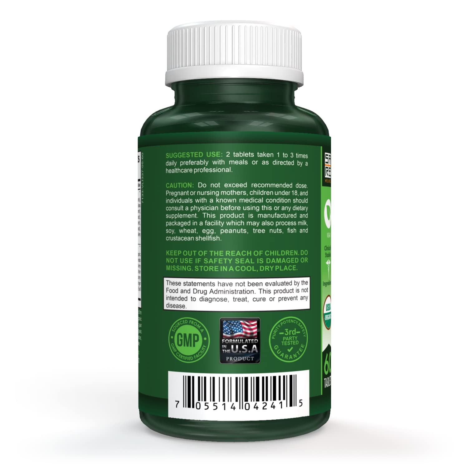 Foto 7 pulgar | Suplemento Clinical Daily Raw Power Greens Organic 60 Comprimidos - Venta Internacional.