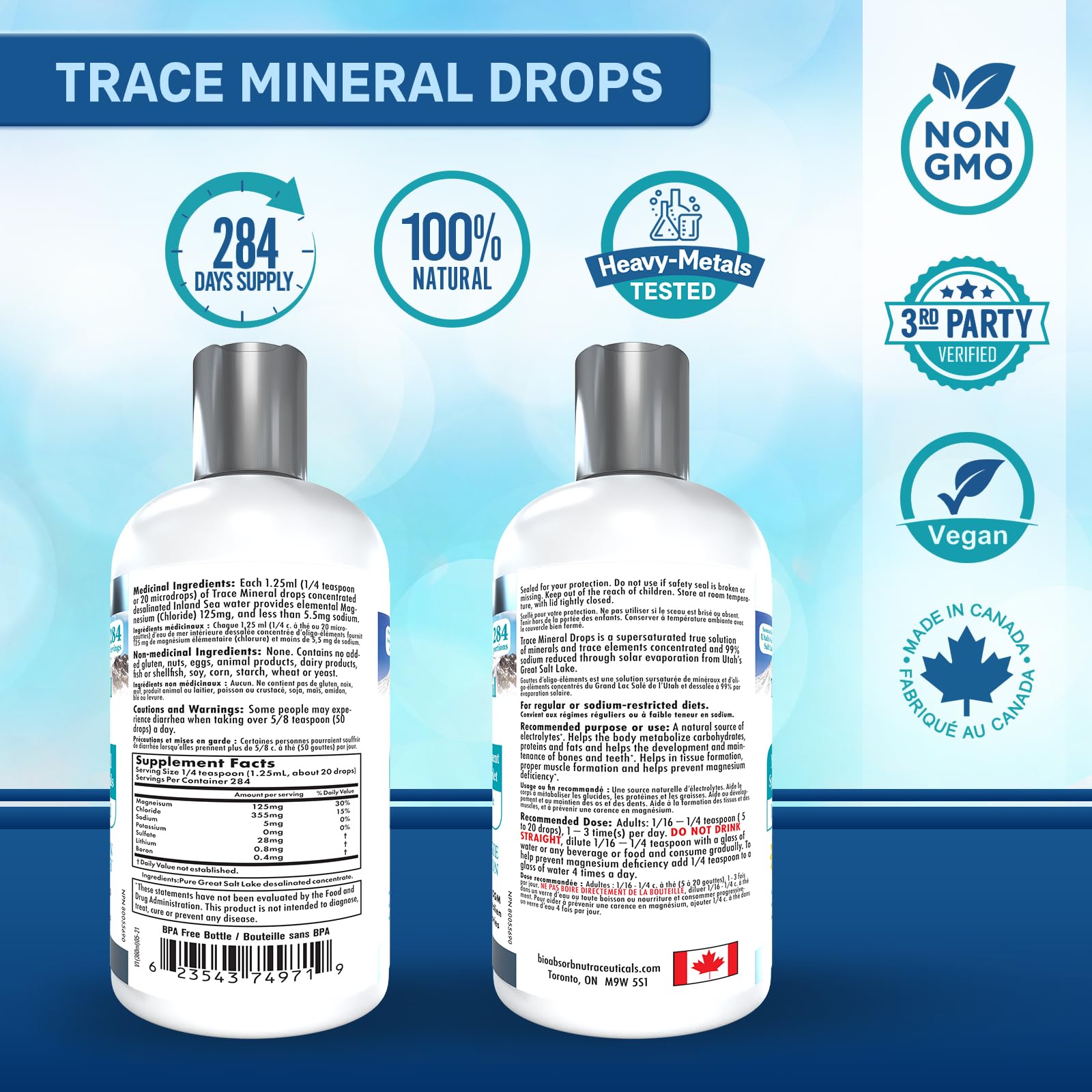 Foto 2 | Trace Mineral Drops Bio Absorb 284 Porciones De Magnesio Iónico - Venta Internacional.