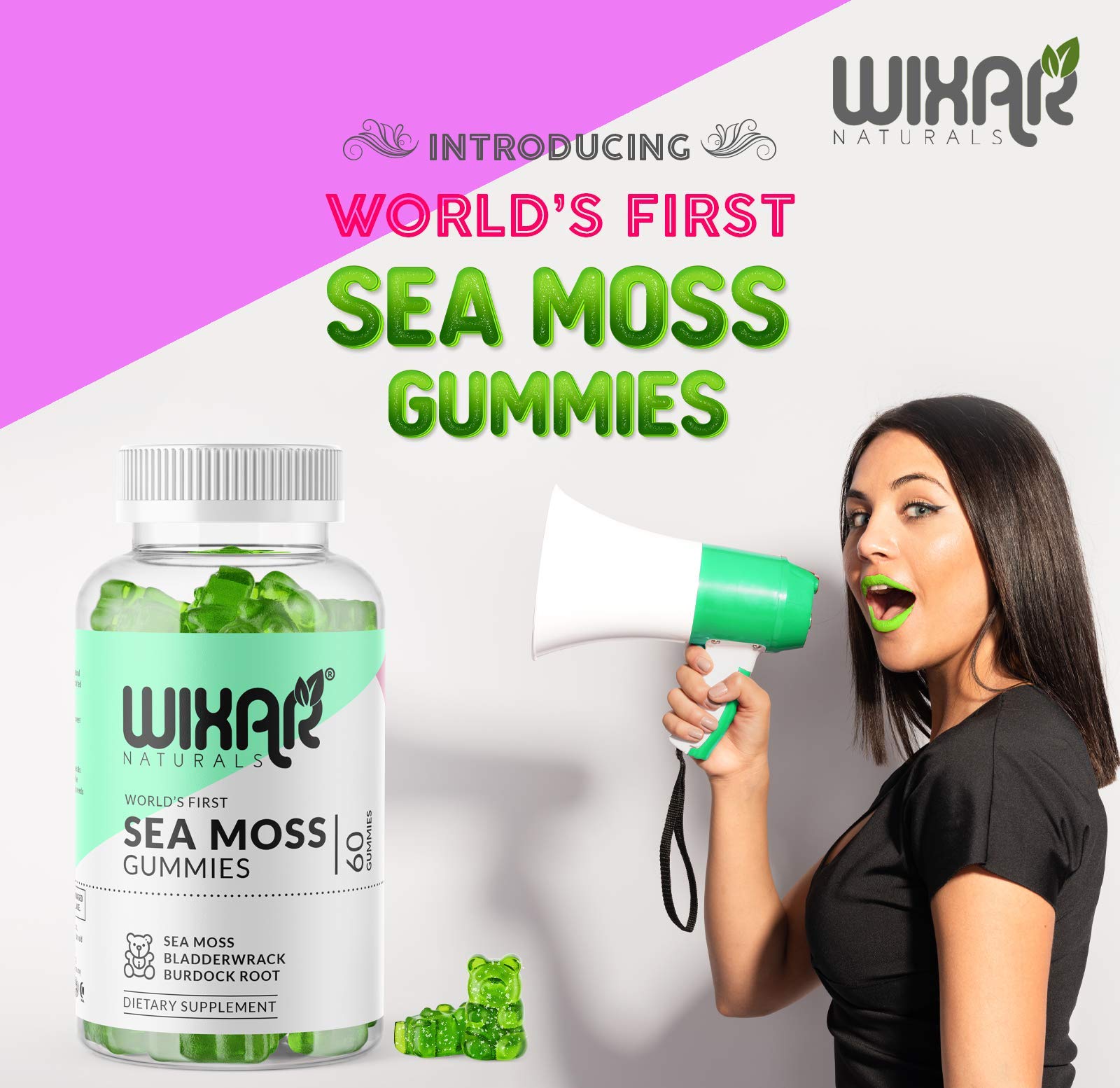 Foto 3 pulgar | Suplementos Wixar Naturals Sea Moss Gomies 60 Gomitas Veganas - Venta Internacional.