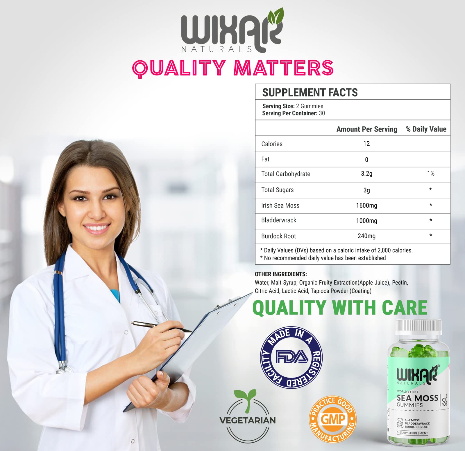 Foto 6 pulgar | Suplementos Wixar Naturals Sea Moss Gomies 60 Gomitas Veganas - Venta Internacional.