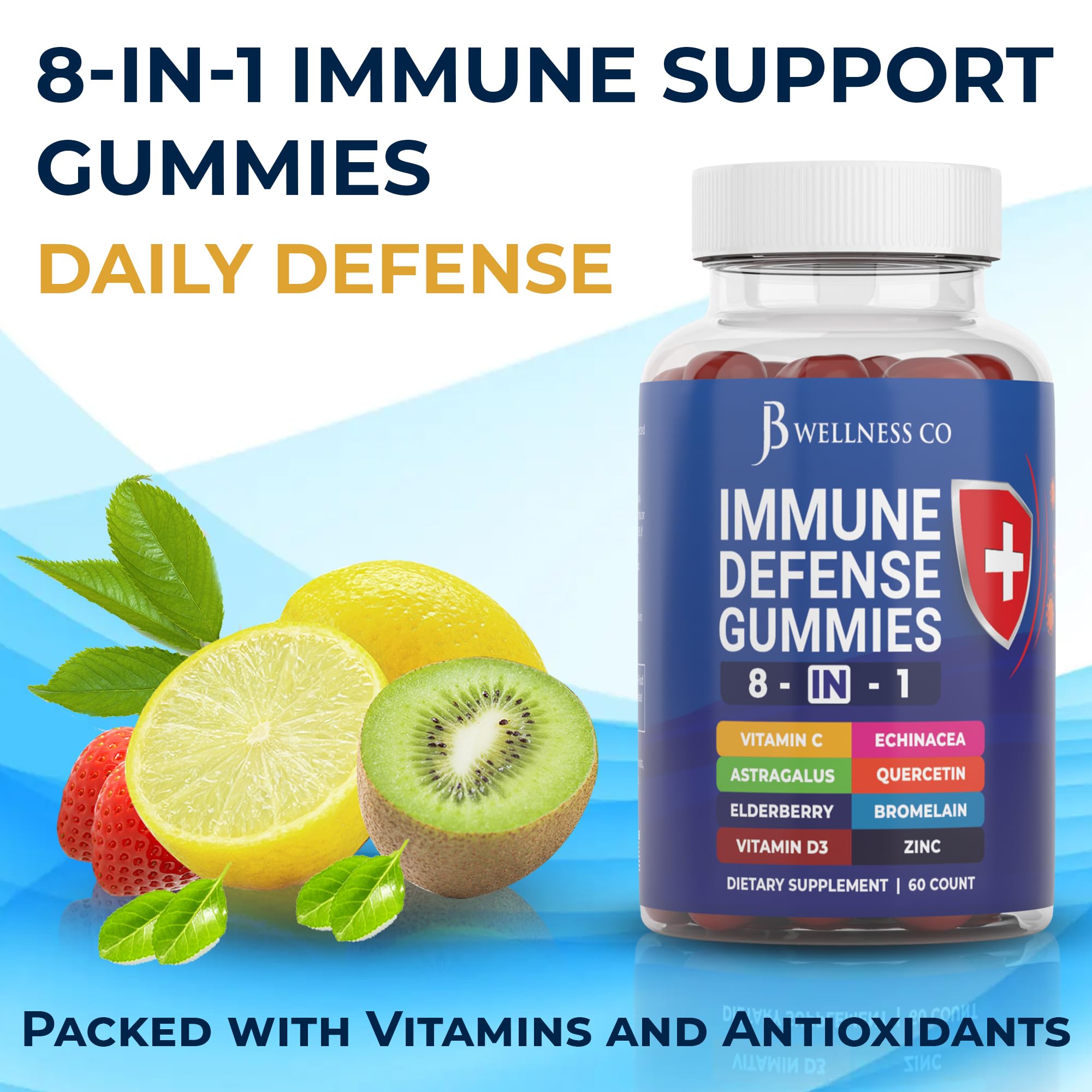 Foto 3 pulgar | Gomitas De Defensa Inmunológica 8 En 1 Supplement Jb Wellness Co 60d - Venta Internacional.