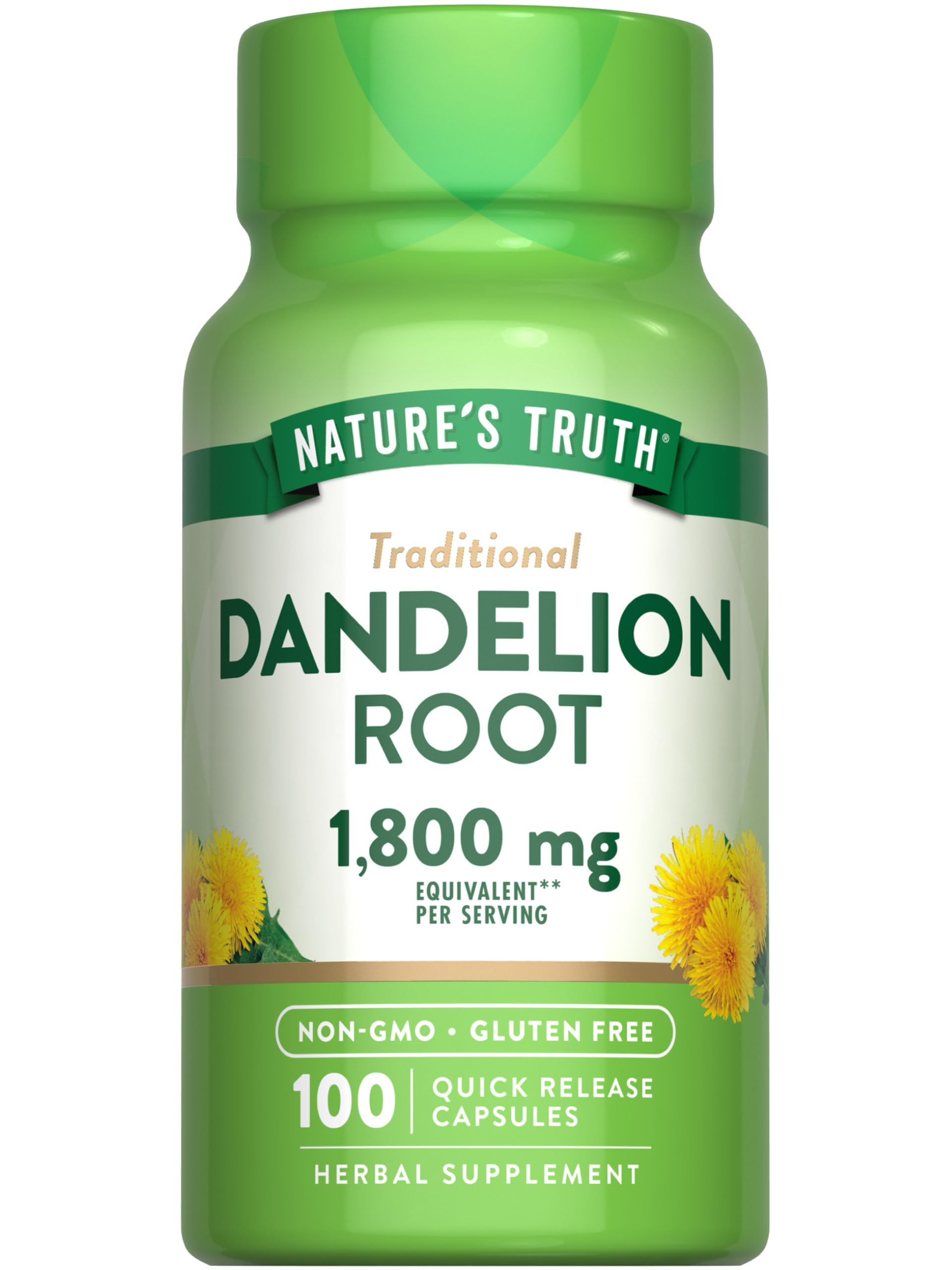 Foto 2 pulgar | Suplemento Nature's Truth De Raíz De Diente De León 1800 Mg 100 Cápsulas - Venta Internacional.