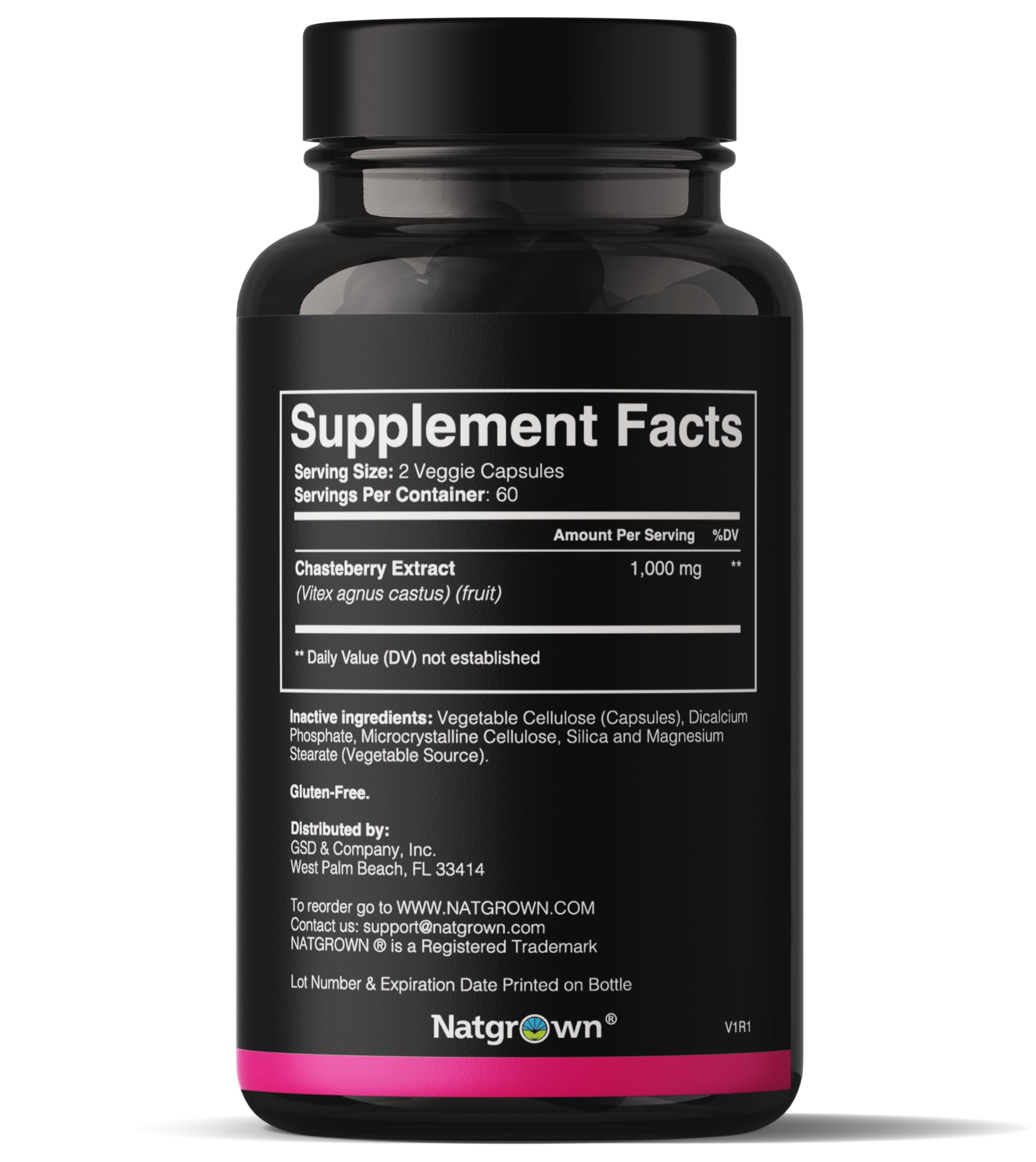 Foto 3 pulgar | Suplemento Natgrown Vitex Sausteberry De 1000 Mg Para Mujeres, 120 Unidades - Venta Internacional.