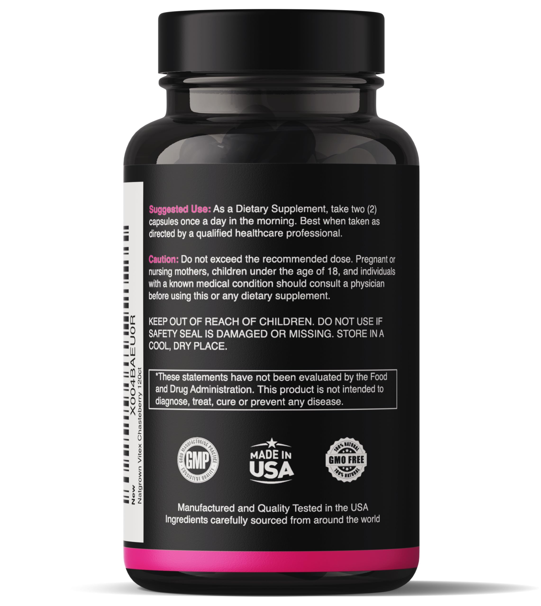 Foto 4 pulgar | Suplemento Natgrown Vitex Sausteberry De 1000 Mg Para Mujeres, 120 Unidades - Venta Internacional.