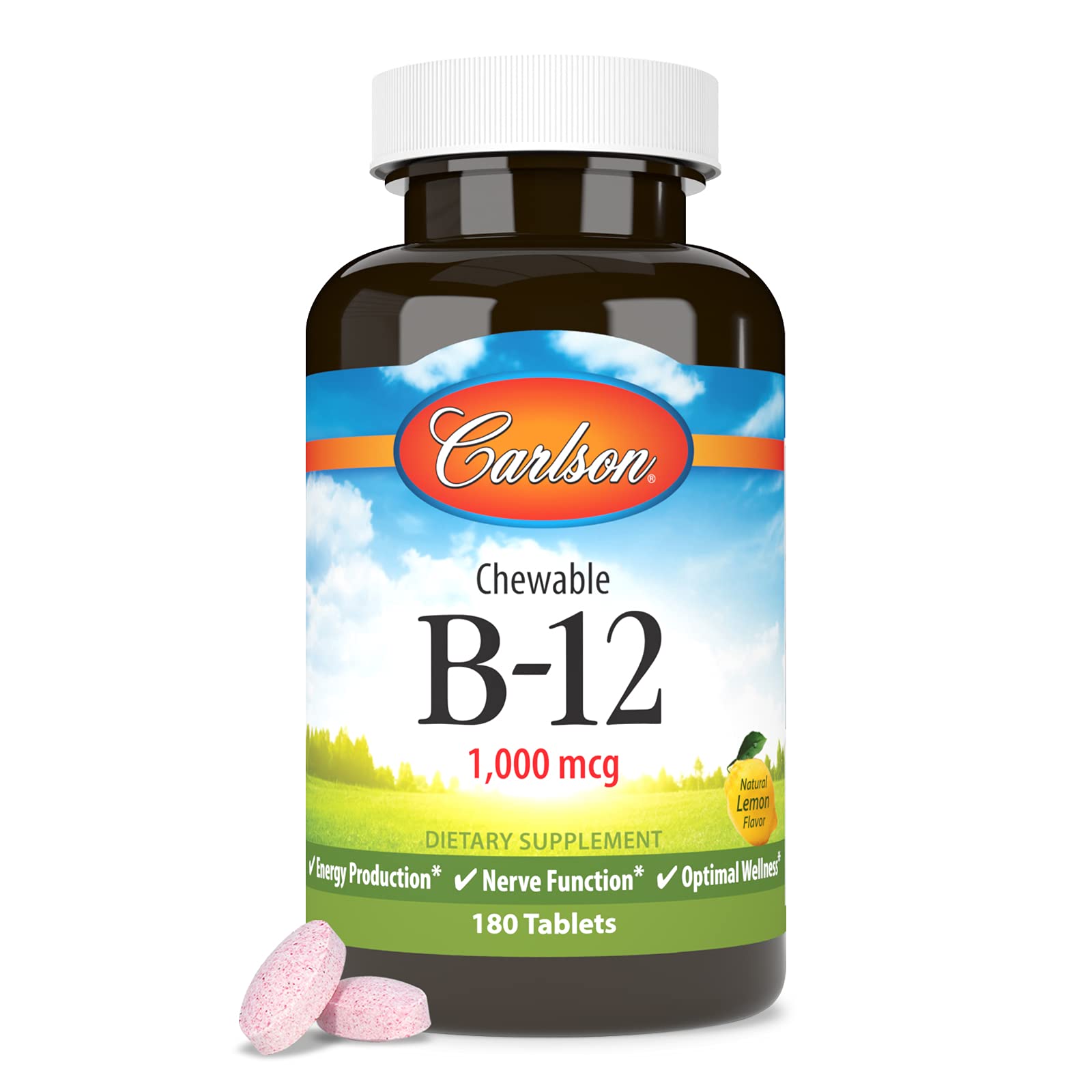 Foto 6 pulgar | Suplemento Carlson Chewable B-12 1000 Mcg De Limón 180 Tabletas - Venta Internacional.