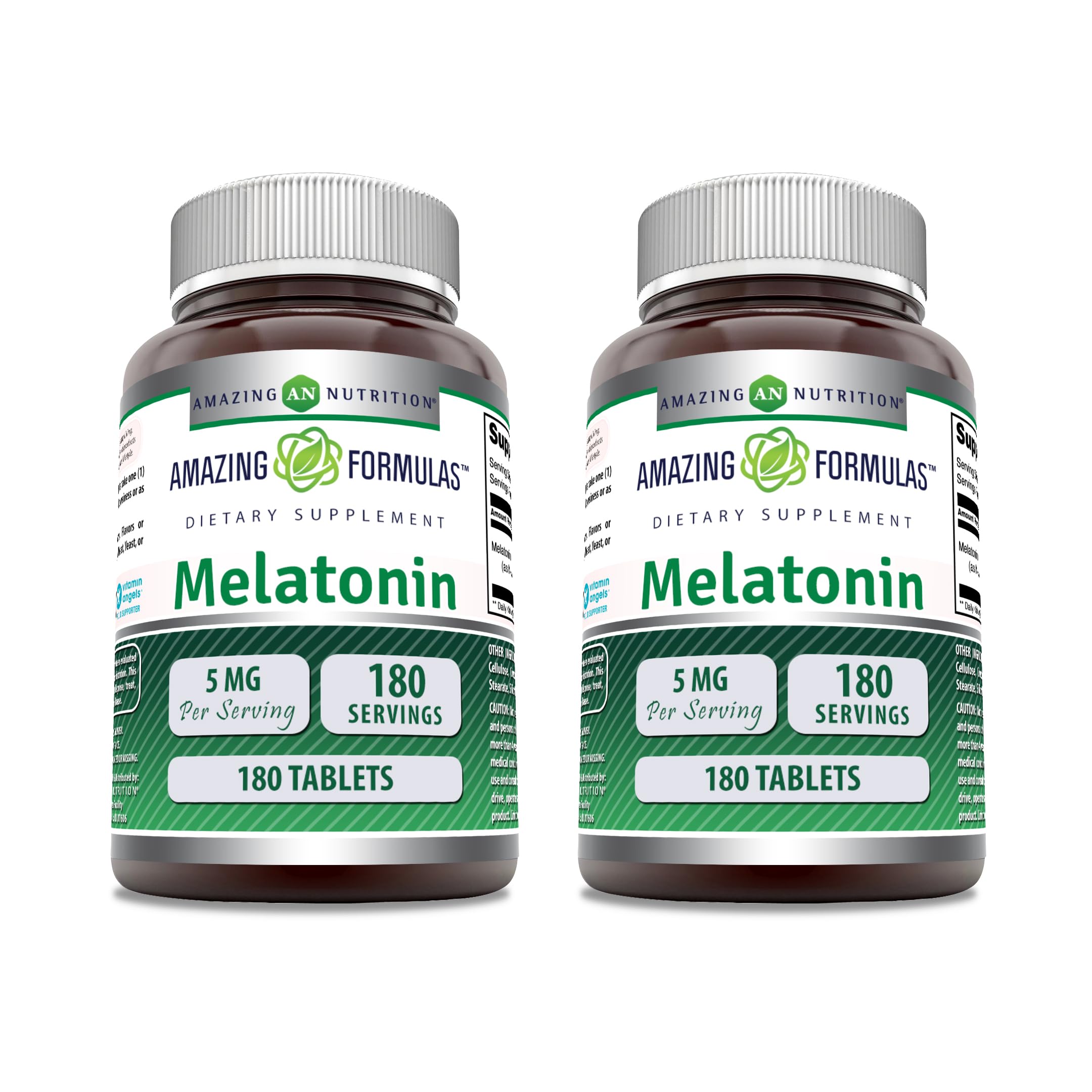 Foto 2 pulgar | Suplemento Amazing Formulas De Melatonina, 5 Mg, 180 Comprimidos X 2 - Venta Internacional.