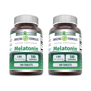 Foto 1 | Suplemento Amazing Formulas De Melatonina, 5 Mg, 180 Comprimidos X 2 - Venta Internacional.