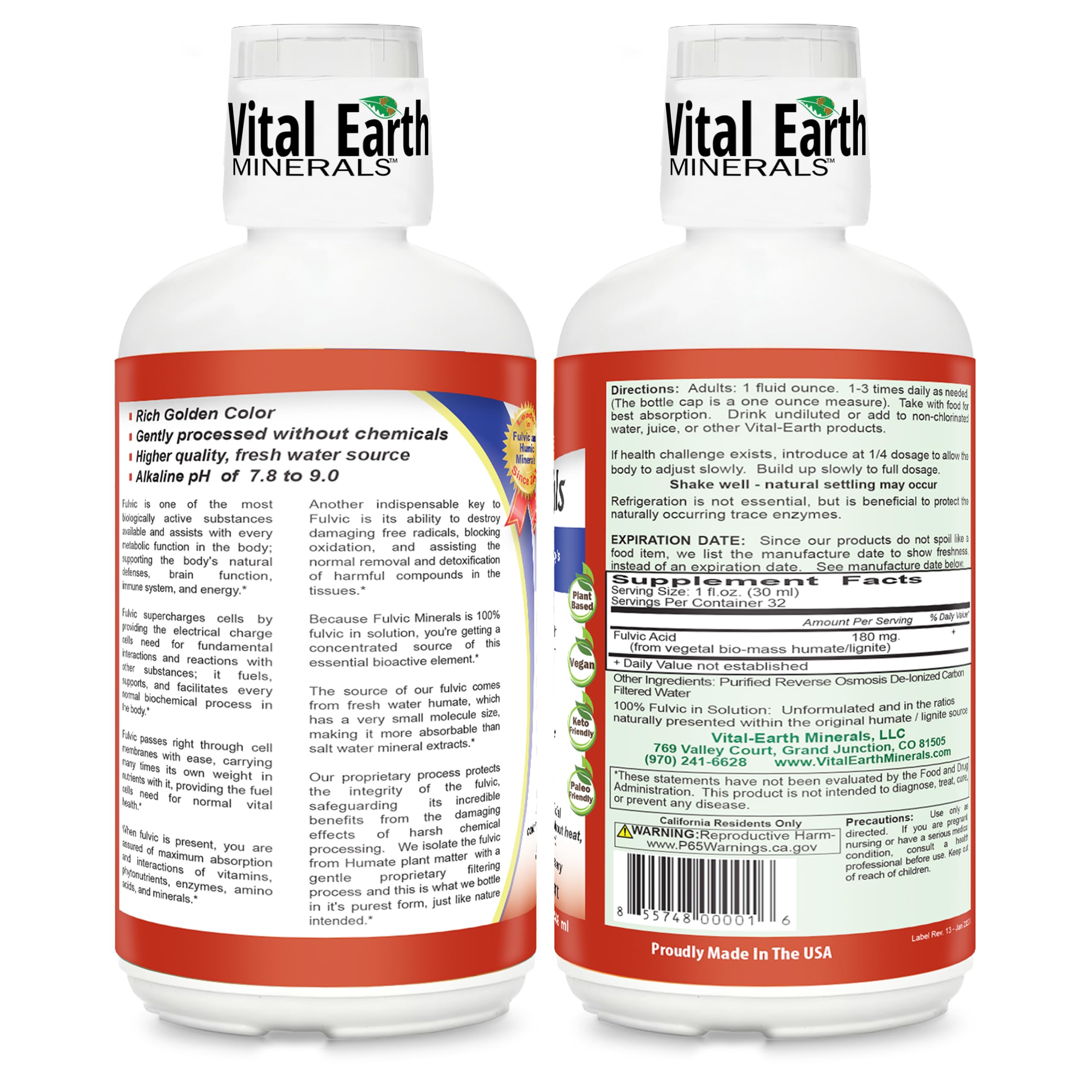 Foto 3 pulgar | Suplemento De Ácido Fúlvico De Vital Earth Minerals, 1 Litro, Con Más De 70 Minerales - Venta Internacional.