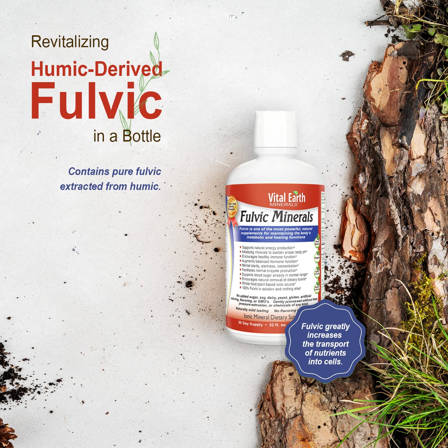 Foto 4 | Suplemento De Ácido Fúlvico De Vital Earth Minerals, 1 Litro, Con Más De 70 Minerales - Venta Internacional.