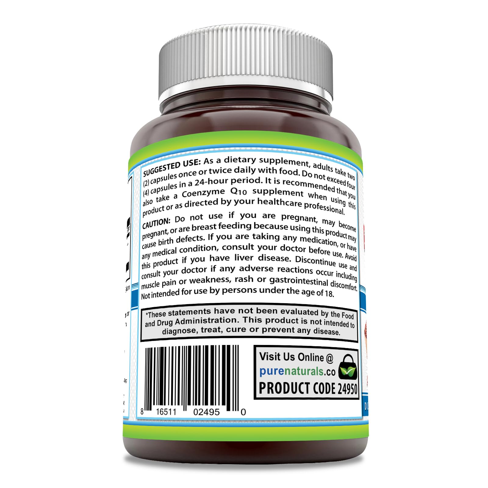 Foto 3 pulgar | Suplemento De Arroz De Levadura Roja De Pure Naturals, 1200 Mg, 480 Cápsulas - Venta Internacional.