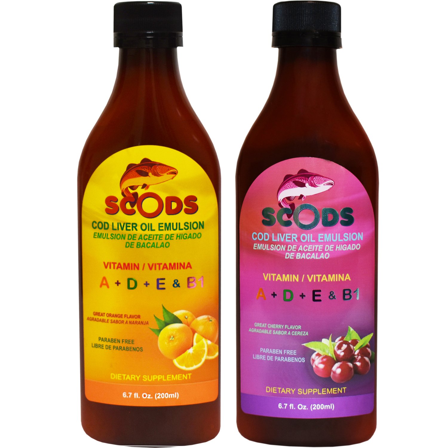 Foto 2 pulgar | Emulsión De Aceite De Hígado De Bacalao, Sabor A Cereza Y Naranja, 200 Ml - Venta Internacional.
