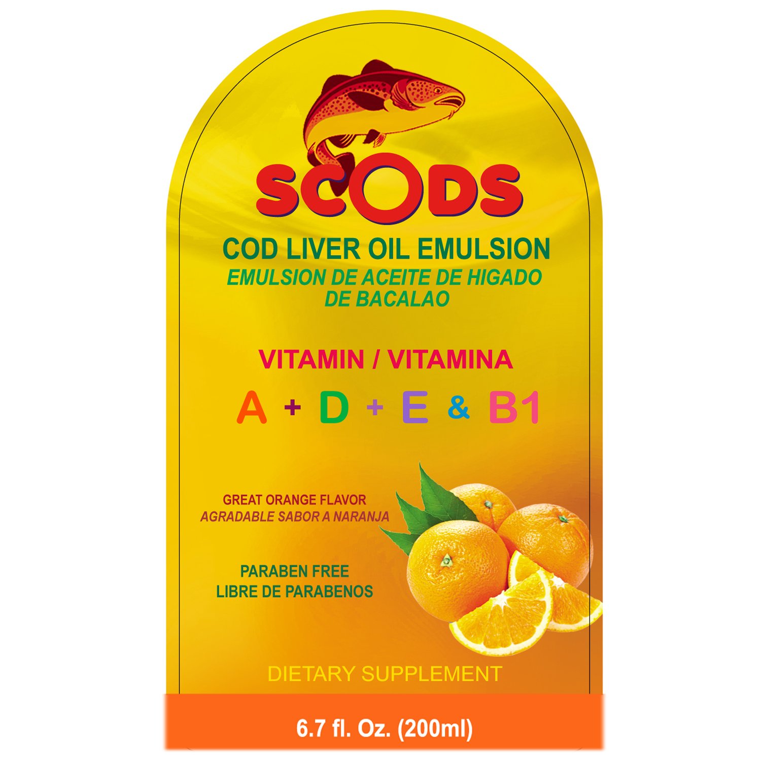 Foto 4 pulgar | Emulsión De Aceite De Hígado De Bacalao, Sabor A Cereza Y Naranja, 200 Ml - Venta Internacional.