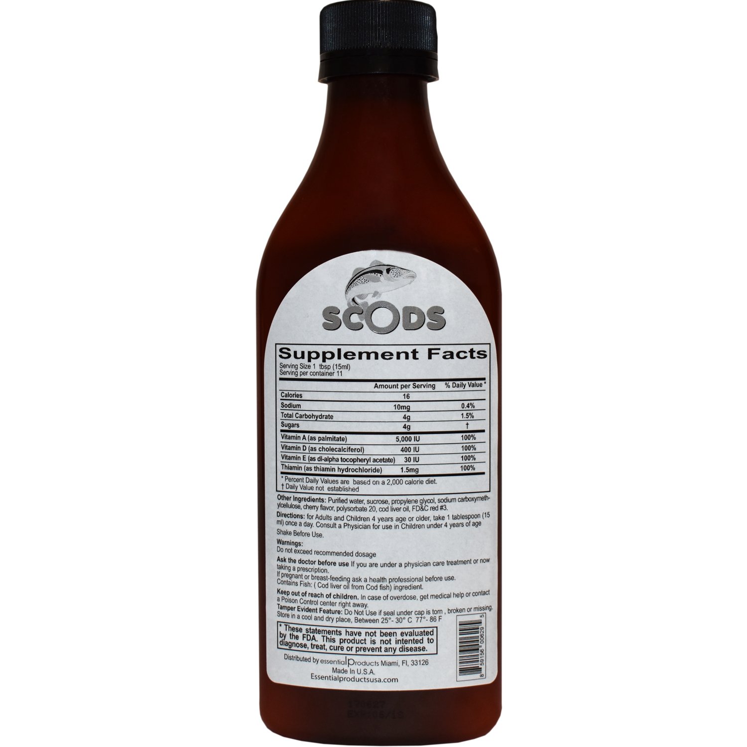 Foto 5 pulgar | Emulsión De Aceite De Hígado De Bacalao, Sabor A Cereza Y Naranja, 200 Ml - Venta Internacional.