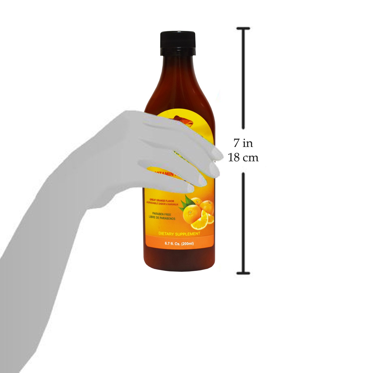 Foto 6 | Emulsión De Aceite De Hígado De Bacalao, Sabor A Cereza Y Naranja, 200 Ml - Venta Internacional.
