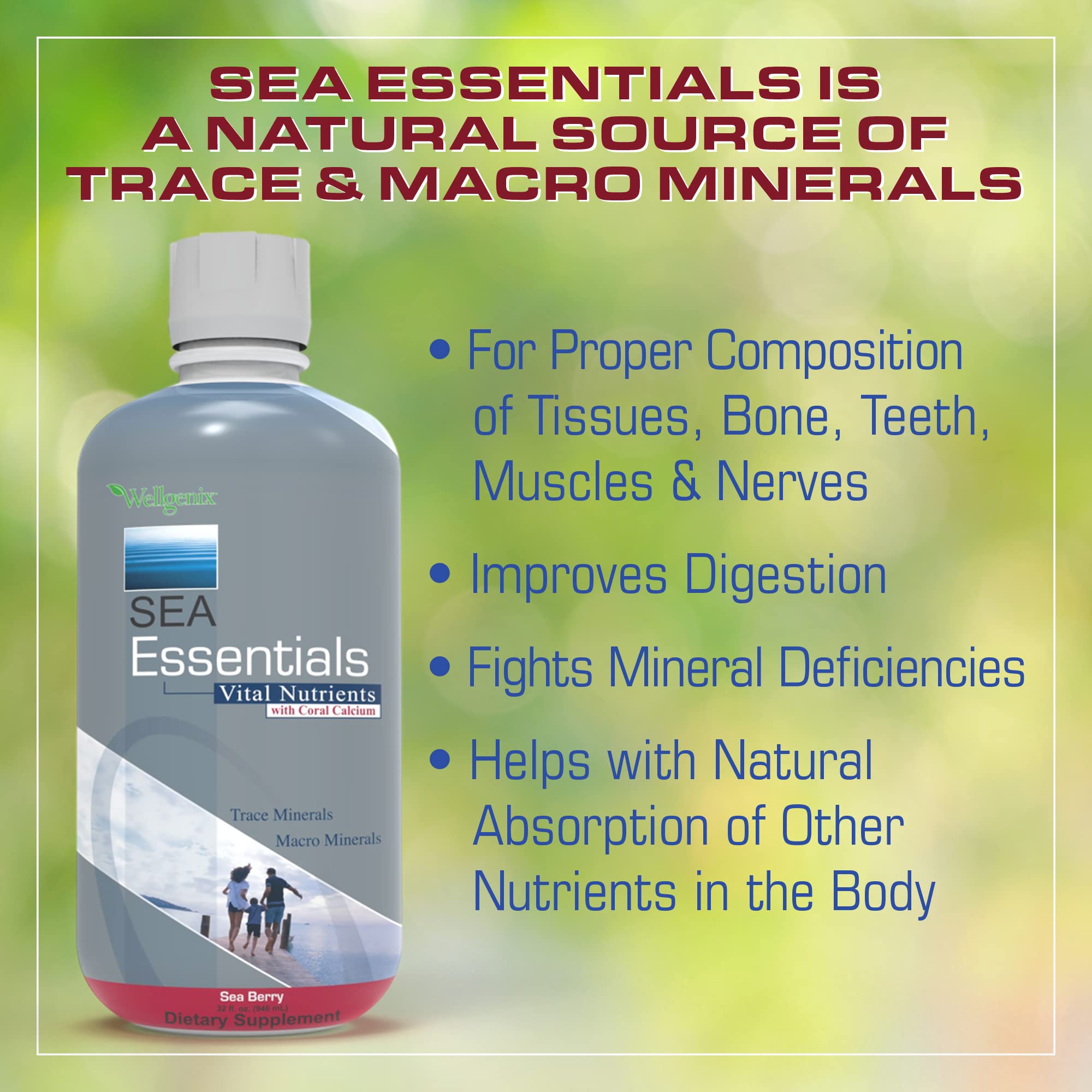 Foto 4 pulgar | Vitamina Líquida Wellgenix Sea Essentials Coral Calcium 946 Ml - Venta Internacional.