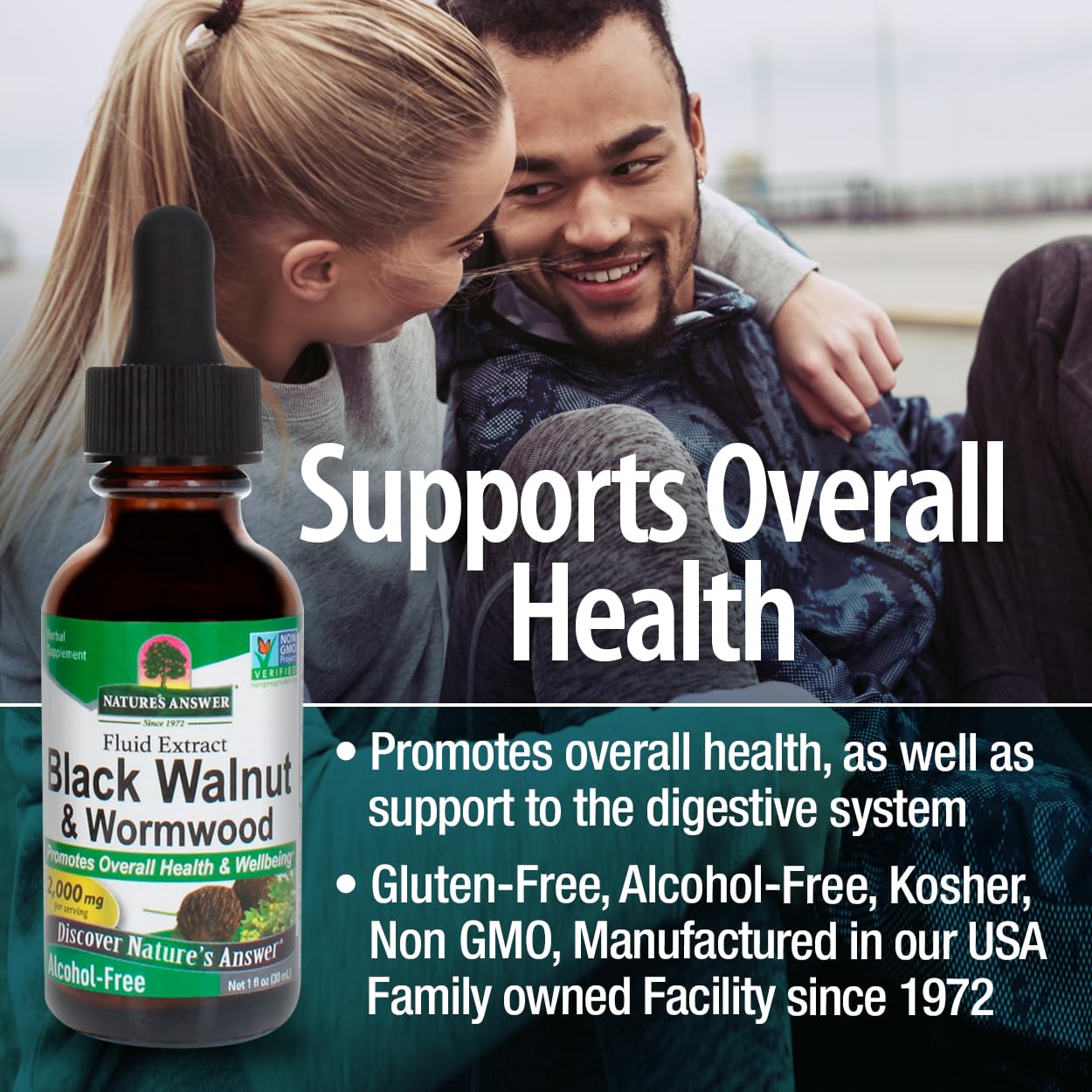 Foto 5 pulgar | Suplemento Nature's Answer, Nogal Negro, Ajenjo, 60 Ml, 2000 Mg - Venta Internacional.