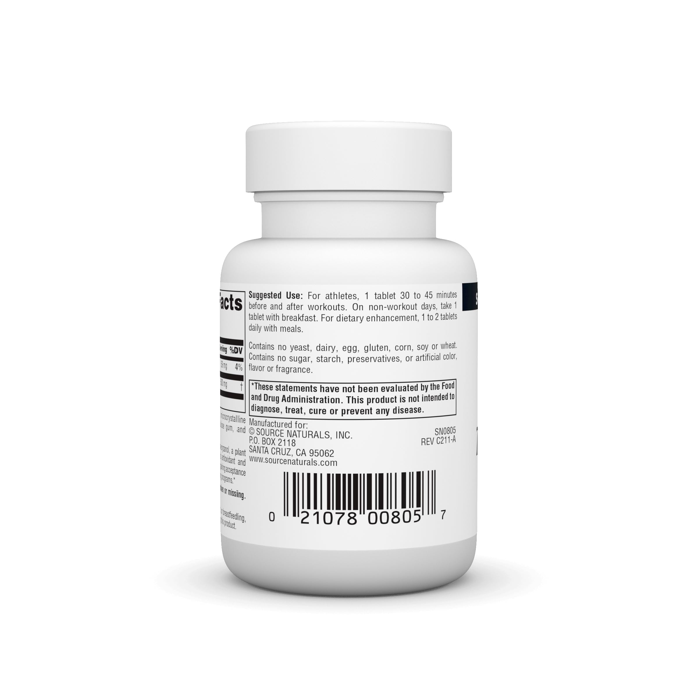 Foto 4 pulgar | Supplement Source Naturals Ácido Transferúlico 250 Mg 60 Comprimidos - Venta Internacional.