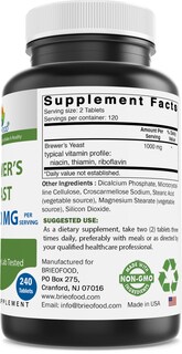 Foto 2 | Suplemento Brieofood Brewers Yeast 1000 Mg 240 Comprimidos - Venta Internacional.