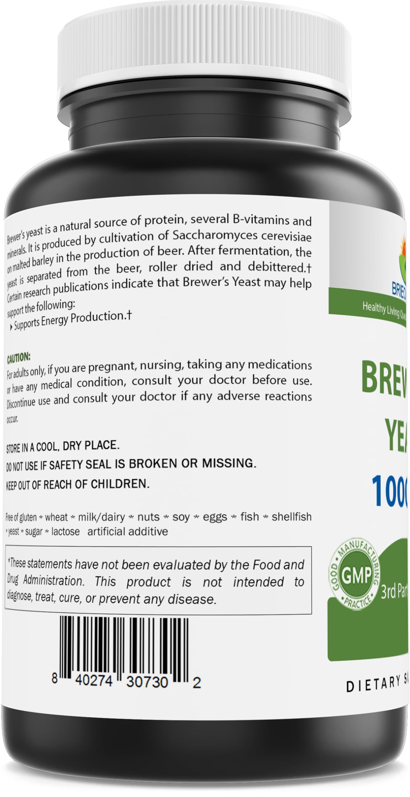 Foto 4 pulgar | Suplemento Brieofood Brewers Yeast 1000 Mg 240 Comprimidos - Venta Internacional.