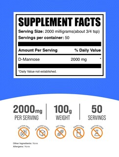 Foto 2 | Supplement Bulksupplements.com D-manosa En Polvo 100 G - Venta Internacional.