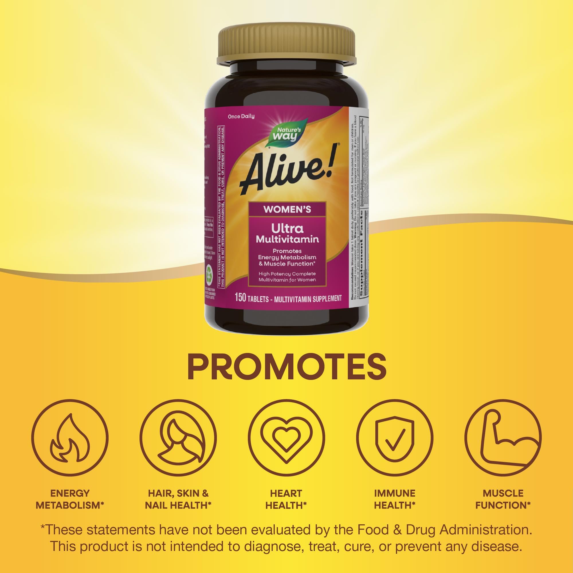Foto 4 | ¡multivitamínico Nature's Way Alive! 150 Comprimidos Daily Ultra Para Mujer - Venta Internacional.
