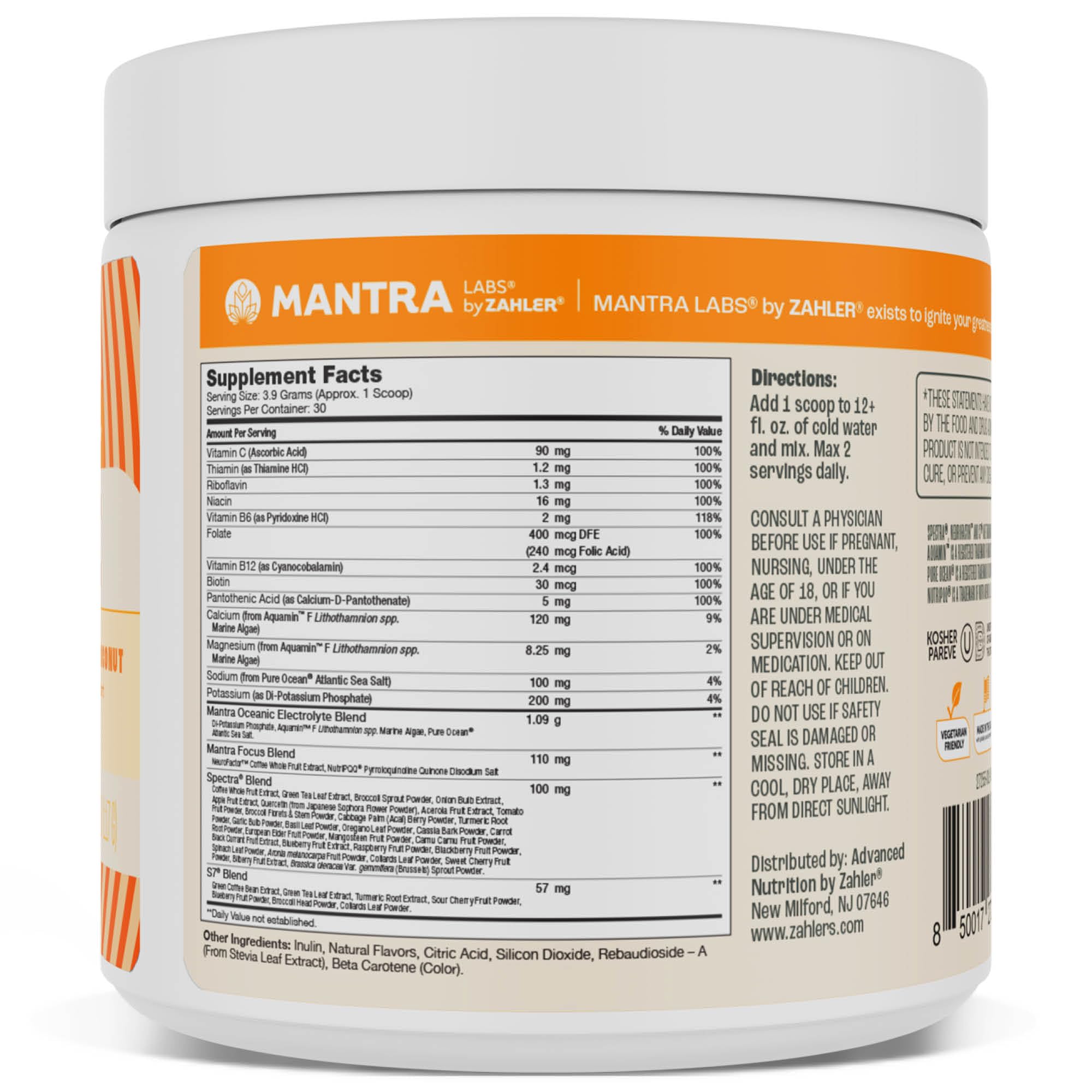 Foto 3 pulgar | Suplemento Zahler Mantra Rise Energy Focus 30 Porciones - Venta Internacional.