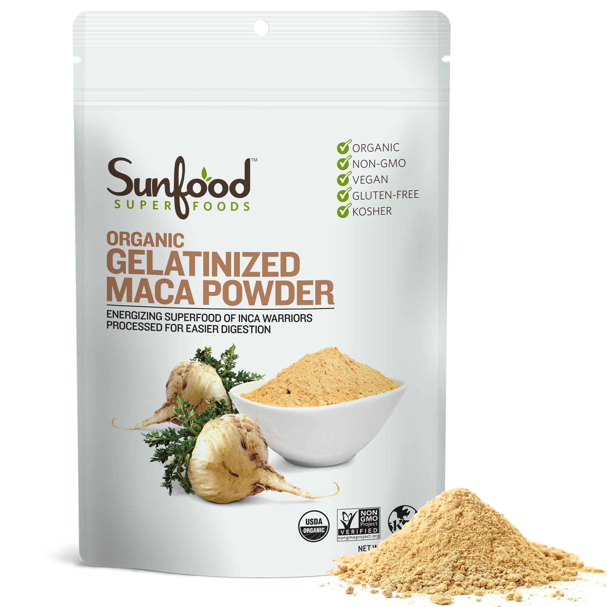 Foto 2 pulgar | Suplemento De Maca Gelatinizada En Polvo Sunfood Superfoods, 240 Ml - Venta Internacional.