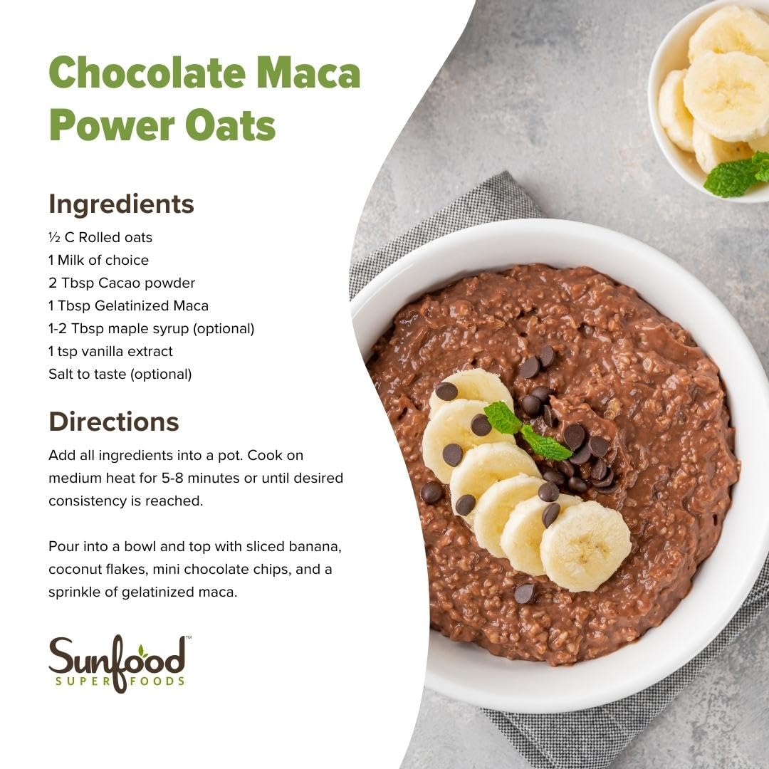 Foto 5 pulgar | Suplemento De Maca Gelatinizada En Polvo Sunfood Superfoods, 240 Ml - Venta Internacional.