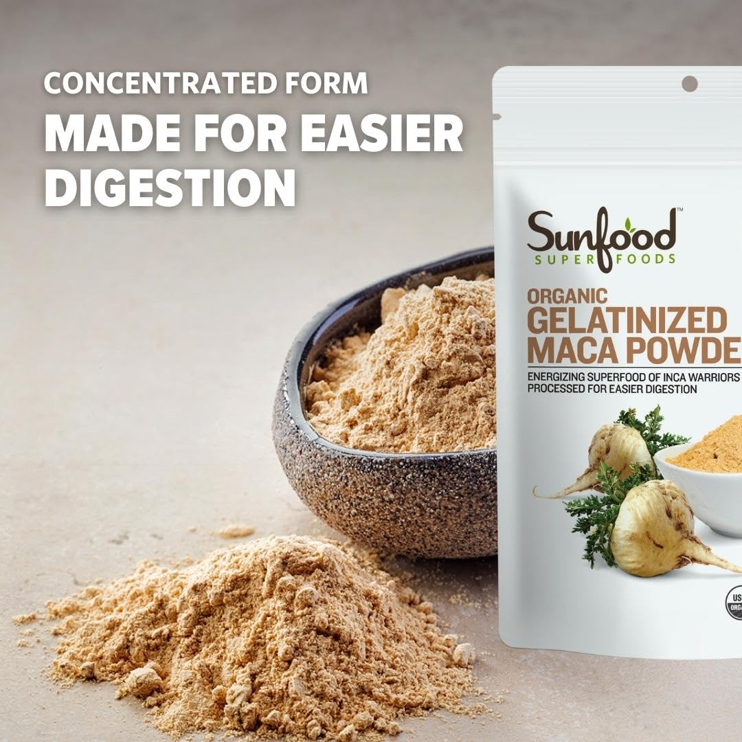 Foto 6 pulgar | Suplemento De Maca Gelatinizada En Polvo Sunfood Superfoods, 240 Ml - Venta Internacional.
