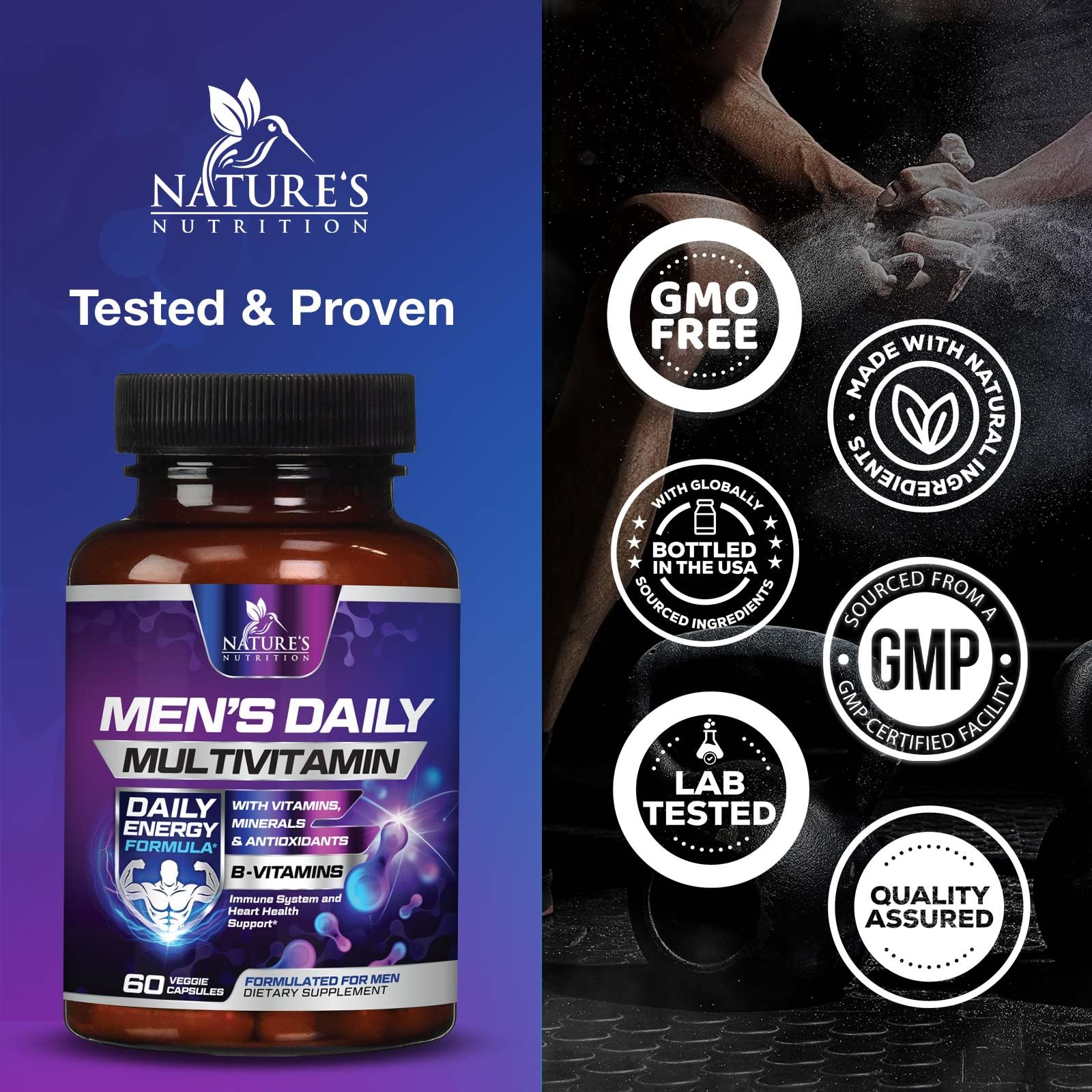 Foto 5 pulgar | Multivitamínico Nature's Nutrition Para Hombres 60 Cápsulas - Venta Internacional.